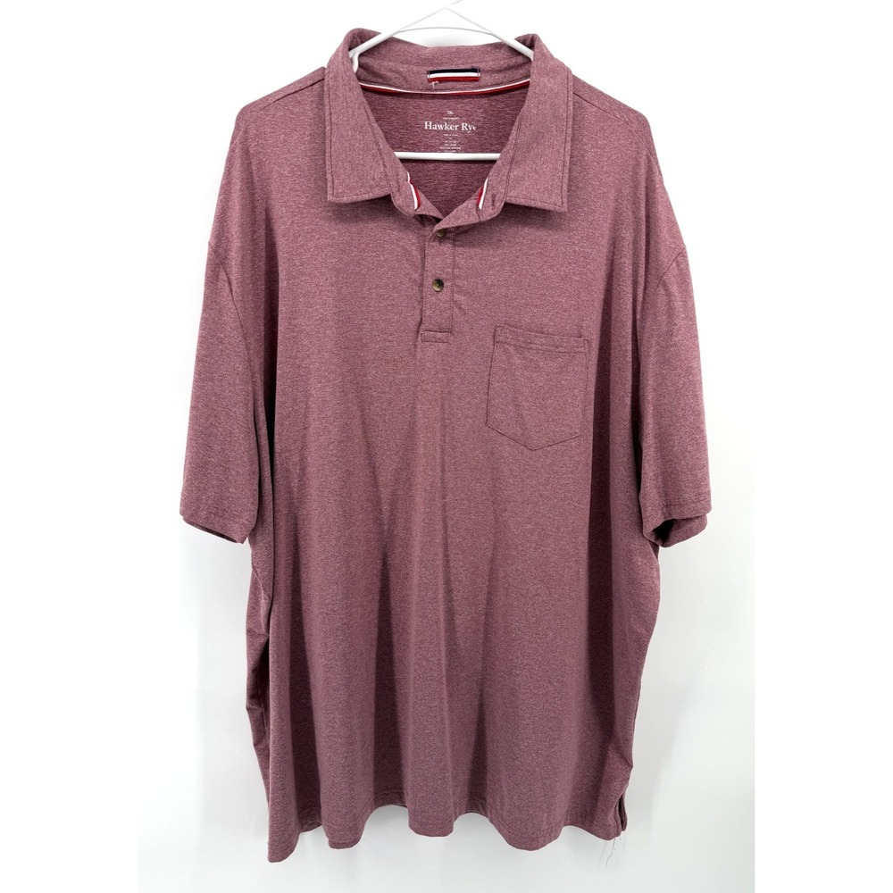 Hawker Rye Polo Shirt Golf Performance UV SPF 40 Heather Red Quick Dry Men 3XL